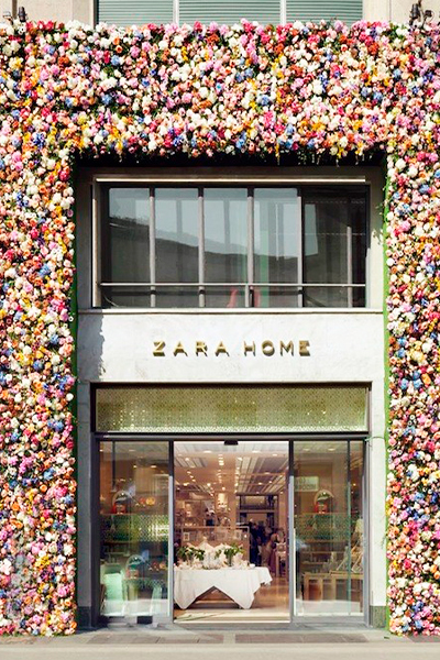 Fachada flores Zara Home